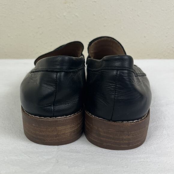 Madewell Elinor Leather Penny Loafer Womens 7.5 Black Slip On Preppy Academia - Picture 5 of 9